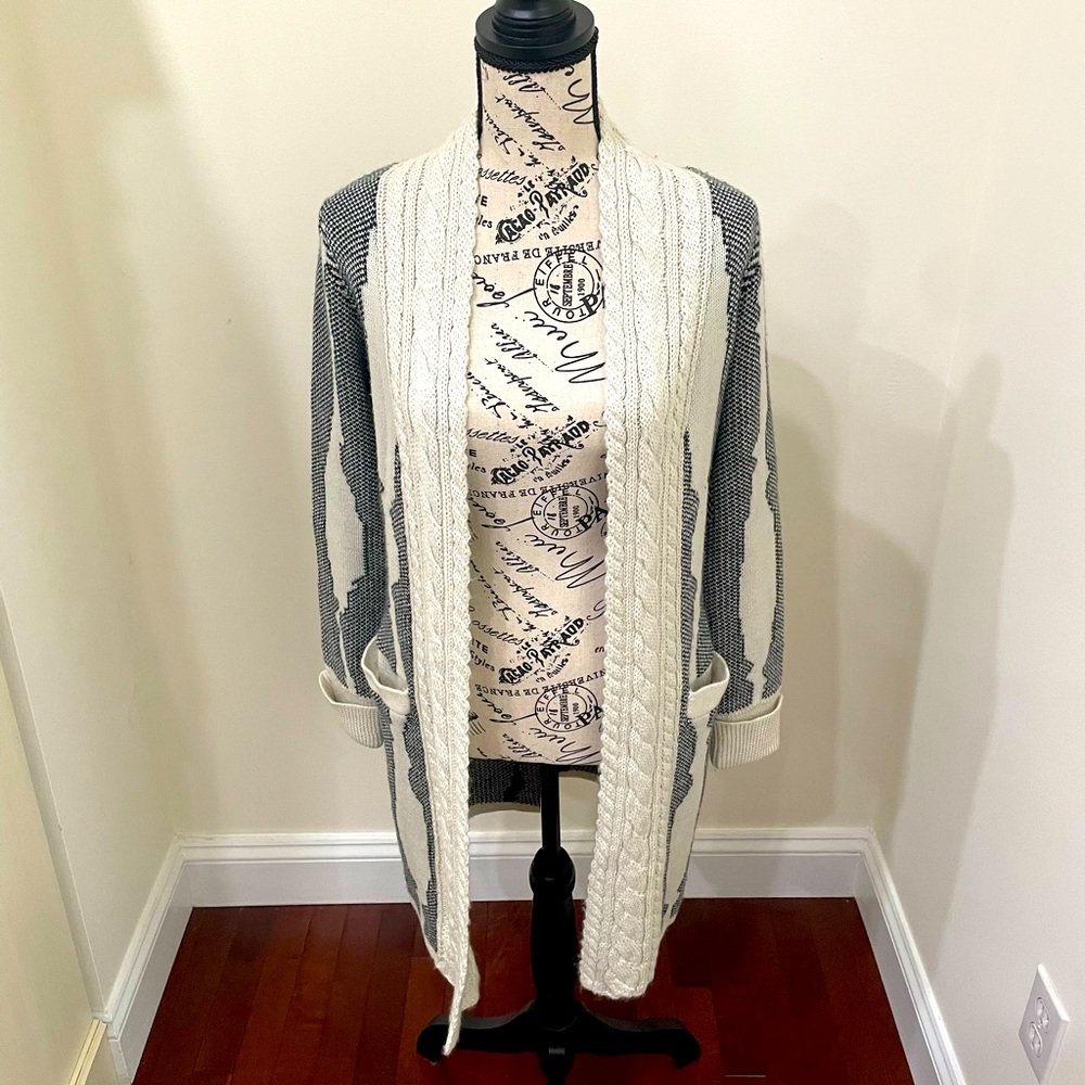 NWT Ava Cable Trim Open Cardigan